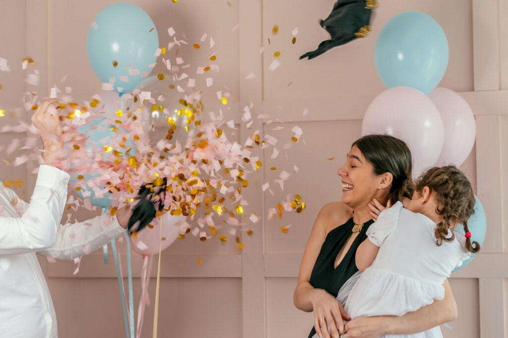 Expectant parents are having a gender reveal party.