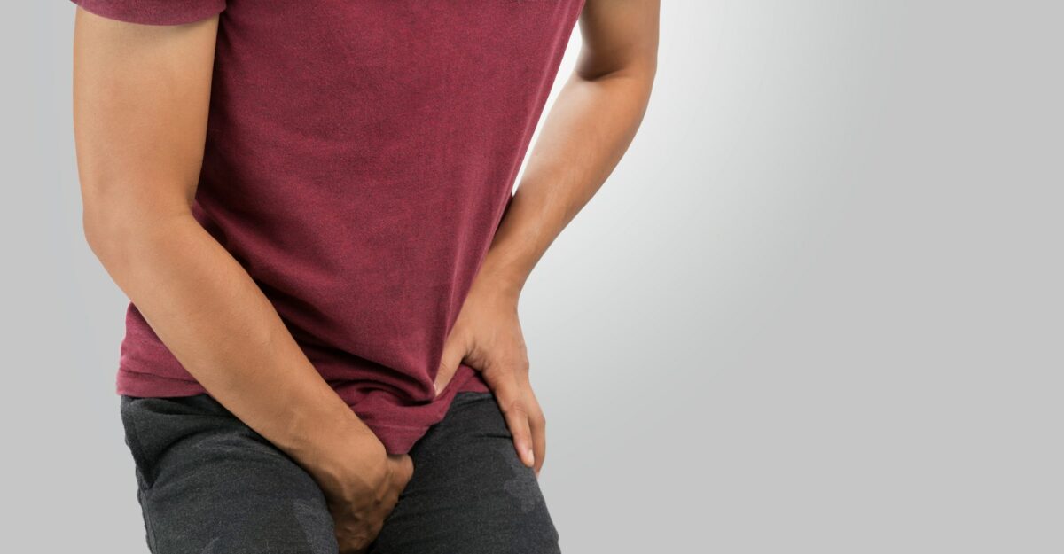 Man having groin pain.